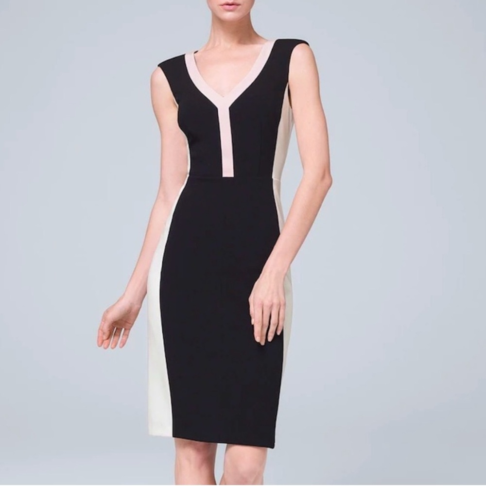 White House Black Market Colorblock Sheath Dress NWOT